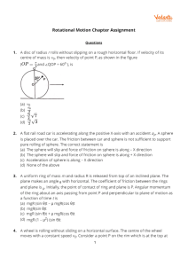 Rotational Motion Chapter Assignment