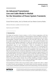 InTech-An advanced transmission line and cable model in matlab for the simulation of power system transients