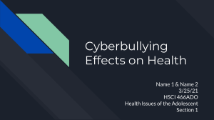 Cyberbullying Effects on Health 2021
