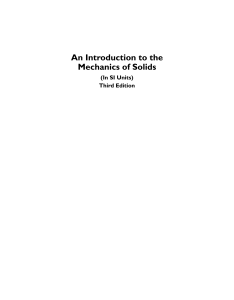 An Introduction to the Mechanics of Solids by Stephen H. Crandall - 3rd Edition
