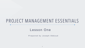 1- Project Management Introduction