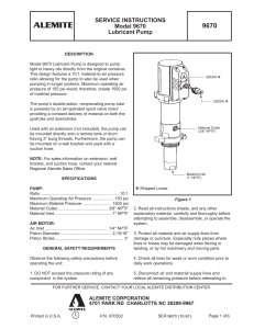 Alemite Lubricant Pump Series 9670 Service Instructions