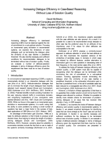 Increasing Dialogue Efficiency in Case-Based Reasoning