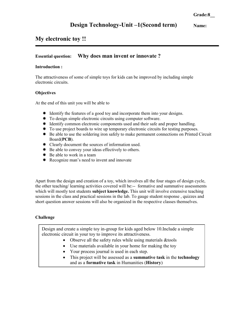 elec toy design instructions