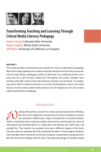 Transforming Teaching and Learning Through Critical Media Literacy Pedagogy