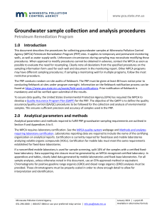 Groundwater Sampling Procedures - MPCA Guidelines