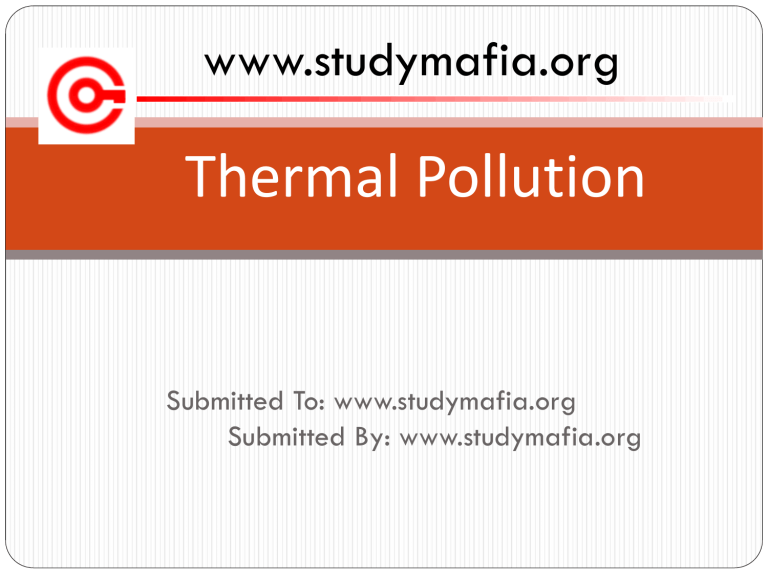 case study on thermal pollution ppt