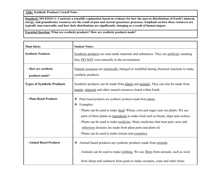 synthetic-products-cornell-notes