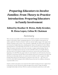 Preparing Educators to Involve Families