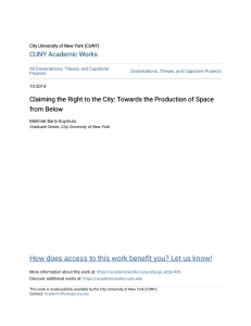 Claiming the Right to the City  Towards the Production of Space f