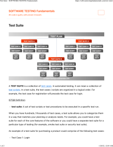 Test Suite - SOFTWARE TESTING Fundamentals
