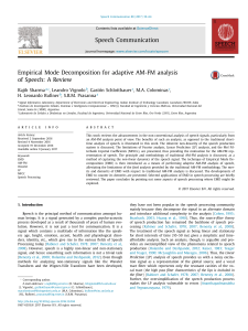 Empirical Mode Decomposition for adaptive AM-FM analysis of Speech - A Review