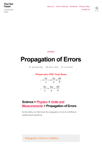 Propagation of Errors