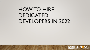 How to Hire Dedicated Developers in 2022
