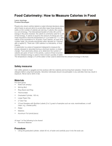 Food Calorimetry