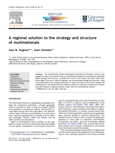 A regional solution to the strategy and structure of multinationals