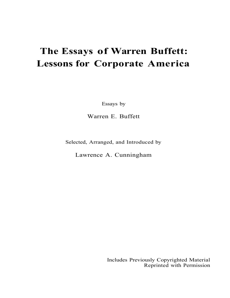 warren buffett essays