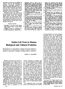 Sickle Cell Trait in Human Biological and Cultural Evolution   SL Wiesenfeld   Science