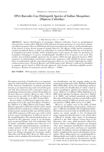 Kumar et al 2007 (COI PCR for distinguishing mosquito species)