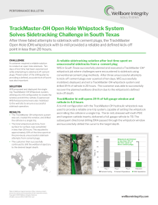 TrackMaster-OH Whipstock Sidetracking Success