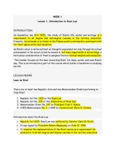 Introduction to Rizal Law: RA 1425 & Its Significance