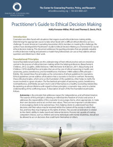 ACA Ethical Decision Making Guide