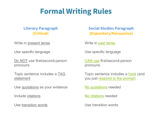 Formal Writing Rules
