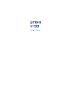 Operations Research: Applications and Algorithms Textbook