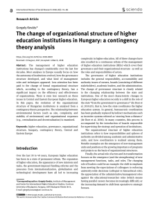 Change in Organizational Structure of Higher Education Institutions in Hungary