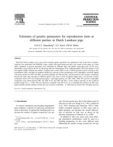 Estimates of genetic parameters for reproduction traits at