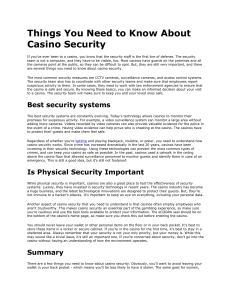 Things You Need to Know About Casino Security