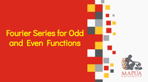 Fourier Series for Odd and Even Function