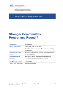 Stronger communities programme round 7 Grant opportunity guidelines PDF