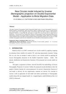 [13369180 - Journal of Applied Mathematics, Statistics and Informatics] New Circular model induced by Inverse Stereographic projection on Double Exponential Model - Application to Birds Migration Data (7)