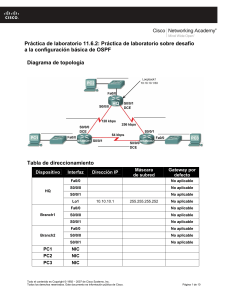 11-6-2 Práctica de laboratorio sobre desafío a la configuracion basica de OSPF