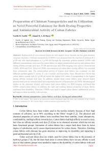 Preparation of Chitosan Nanoparticles and its Utilization  as Novel Powerful Enhancer for Both Dyeing Properties  and Antimicrobial Activity of Cotton Fabrics