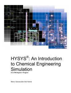 HYSYS for UTM Degree++ Program