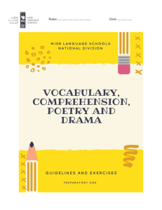 Vocabulary, Comprehension, Poetry and Drama Binder - to be revised