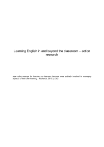 Learning English in and beyond the classroom – action research 