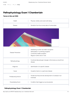 Pathophysiology Exam 1 Chamberlain Flashcards   Quizlet