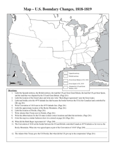 US Boundary Changes 1818-1819 Worksheet