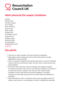 Adult advanced life support Guidelines