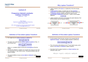 Lecture 6 - Laplace Transform