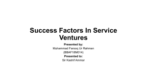 Success Factors In Service Ventures