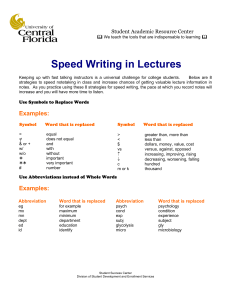 Speed Writing