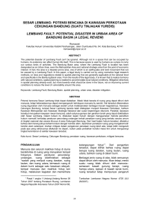 SESAR LEMBANG POTENSI BENCANA DI KAWASAN PERKOTAAN