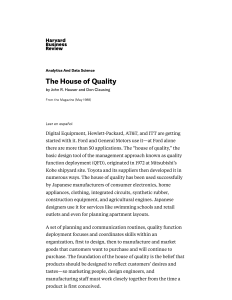 The House of Quality