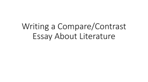 Compare and Contrast Essay About Literature