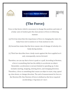an essay about The force.