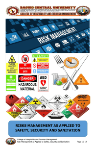 Risk Management as Applied to Safety, Security and Sanitation